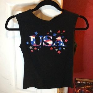 Black USA tank top